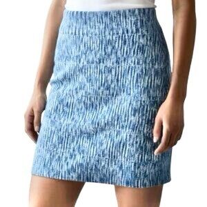 BCBGMAXAZRIA Blue Space Dyed Bandage Pencil Skirt Size Large